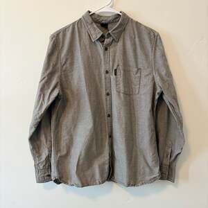 Oakley Men's Long Sleeve Button Down Shirt Gray Custom Fit
